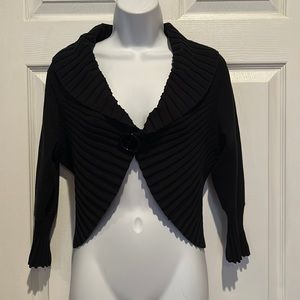 Dress Barn Black Shrug Sweater 3/4 Sleeve Sz S